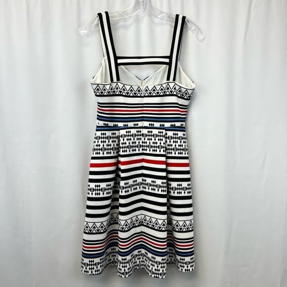 Guess Womens Sundress Multicolor Cut Out Geometric Stripe Straps Stretch 6 - Picture 5 of 12